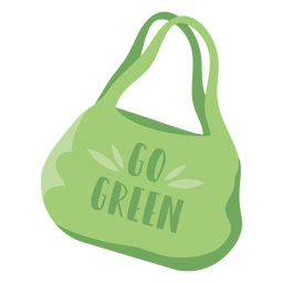 Gehen Sie grün wiederverwendbare Einkaufstasche flaches Symbol PNG-Design