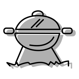 Icono de parrilla de barbacoa gris Diseño PNG