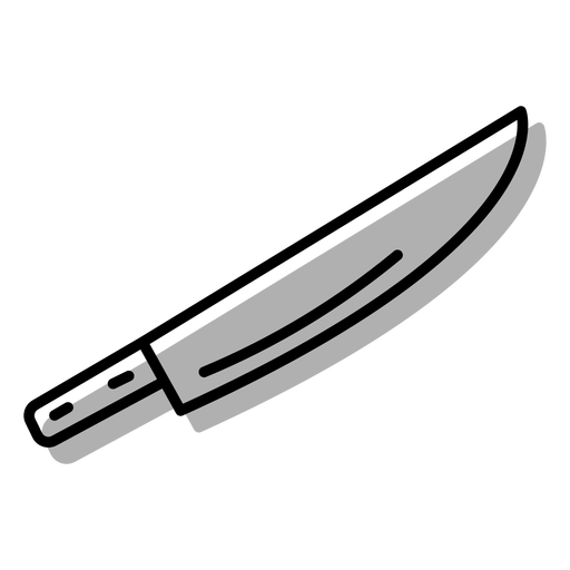 Graues Schneidemesser-Symbol flach PNG-Design