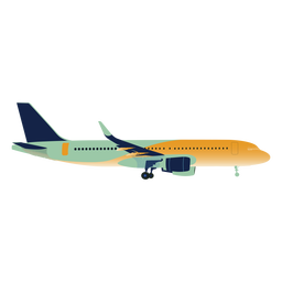 Perfil de avião gradiente verde amarelo Desenho PNG Transparent PNG
