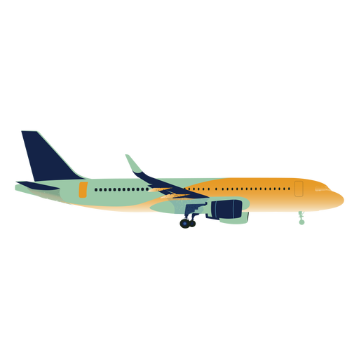 Perfil de avión degradado amarillo verde Diseño PNG