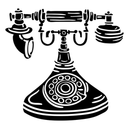 Estêncil clássico desenhado à mão na frente do telefone giratório Desenho PNG