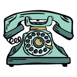 Teléfono rotatorio clásico moderno dibujado a mano Diseño PNG