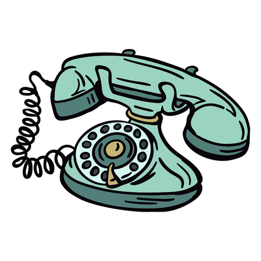 Hand drawn modern classic rotary phone angled - Transparent PNG & SVG