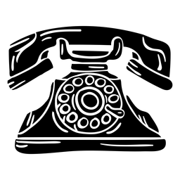 Hand gezeichnete moderne klassische Drehtelefonschablone PNG-Design