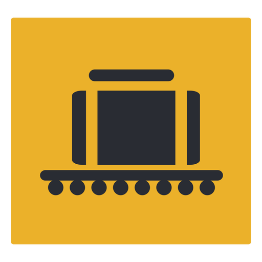 Signo de icono de reclamo de cinta transportadora de equipaje Diseño PNG