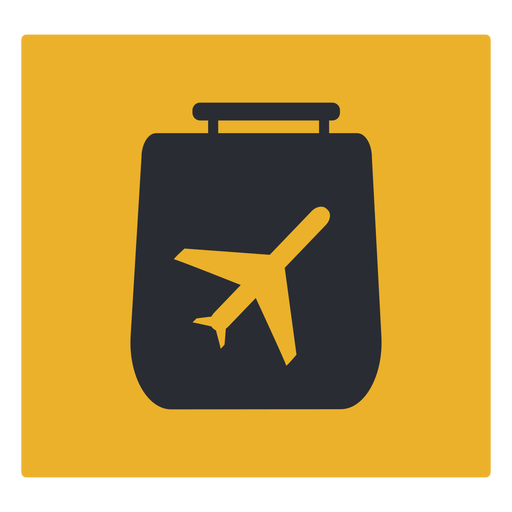 Signo de icono de viaje de avi?n de equipaje Diseño PNG