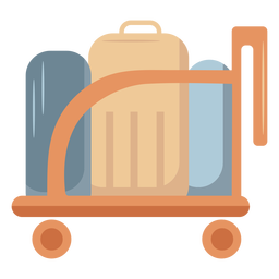 Carrito de equipaje plano Diseño PNG