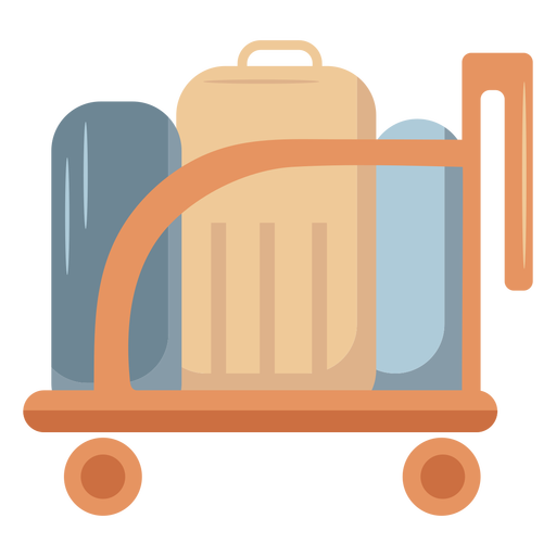 Carrinho de bagagem plano Desenho PNG