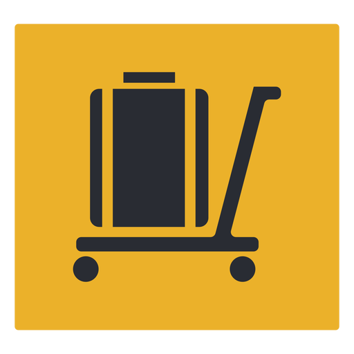 Luggage trolley icon sign PNG Design