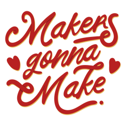 Los fabricantes van a hacer letras artesanales Diseño PNG