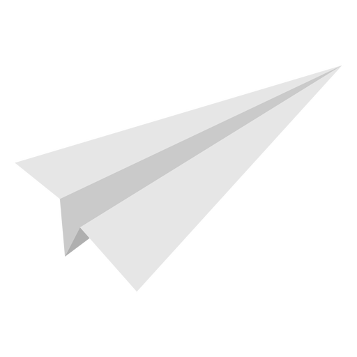 Schmal abgewinkeltes Papierflugzeug flach PNG-Design