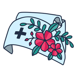 Branch flowery nurse hat symbol - Transparent PNG & SVG vector file
