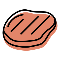 Ícone de placa de comida de carne laranja Desenho PNG