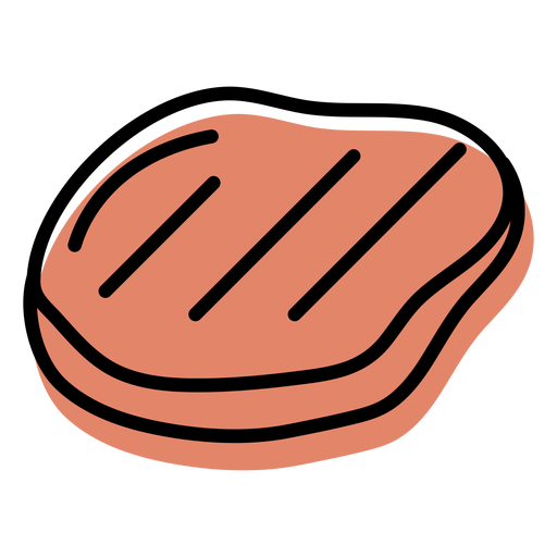 ?cone de placa de comida de carne laranja Desenho PNG