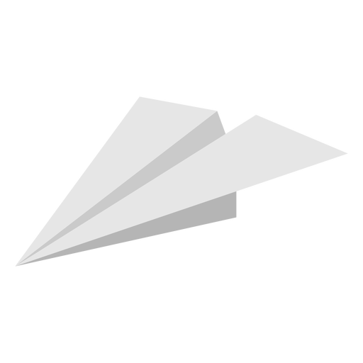 Avión de papel en ángulo plano Diseño PNG