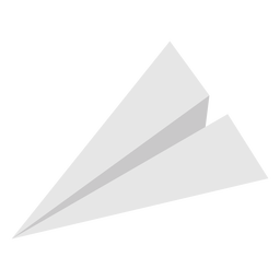 Avião de papel com topo plano em ângulo