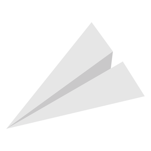 Avião de papel com topo plano em ângulo Desenho PNG