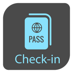 Passport check in airport sign icon Transparent PNG