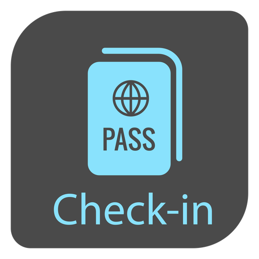 Pasaporte check in icono de signo de aeropuerto Diseño PNG
