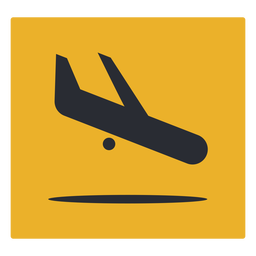 Sinal de ícone de chegada de avião Desenho PNG
