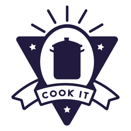 Pot cook it triangle badge PNG Design