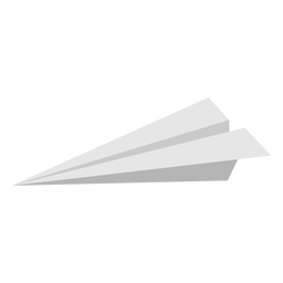 Profile paper airplane flat PNG Design