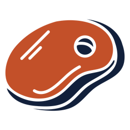 Icono de bistec duotono azul rojo plano Diseño PNG