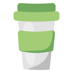 Reusable coffee mug green flat illustration PNG Design