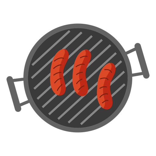 Sausage grill flat PNG Design