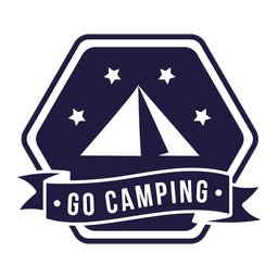 Carpa ir a acampar acampar insignia hexagonal Diseño PNG