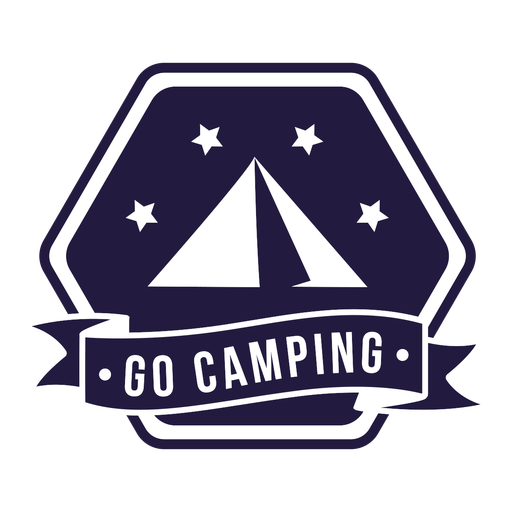 Carpa ir a acampar acampar insignia hexagonal Diseño PNG