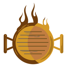 Draufsicht Grill in Brand PNG-Design