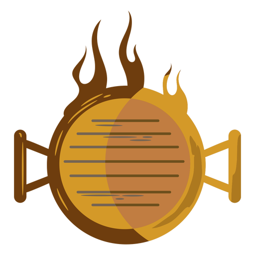 Top view grill on fire PNG Design