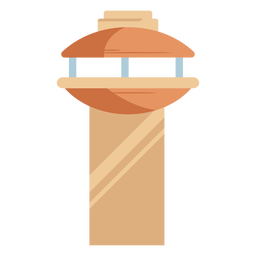 Ícone da torre de controle de tráfego laranja Desenho PNG