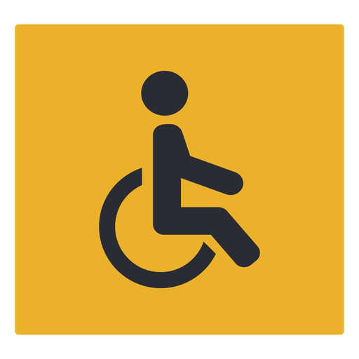 Sinal de ícone de deficiência em cadeira de rodas Desenho PNG