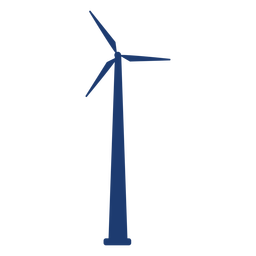 Silhueta da torre da turbina eólica azul Desenho PNG