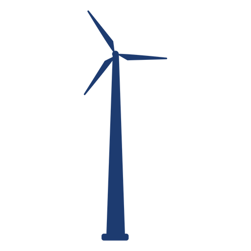 Wind turbine tower silhouette blue PNG Design