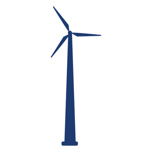 Windturbinenturm Silhouette blau PNG-Design