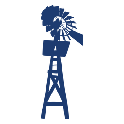 Molino De Viento Patio Trasero Turbina Torre Silueta Azul - Descargar