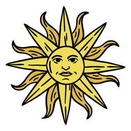 Dibujado a mano arte del sol de uruguay Diseño PNG