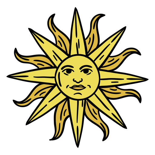 Uruguay sun art hand drawn PNG Design