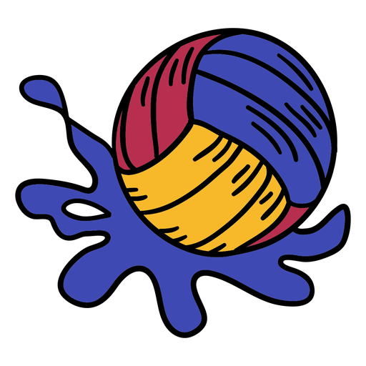 Wasserball-Splash-Hand gezeichnet PNG-Design