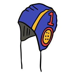 Correas de gorra de waterpolo dibujadas a mano Diseño PNG