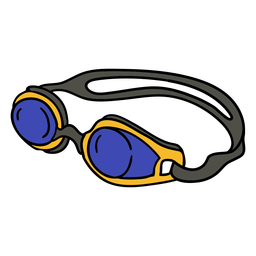 Waterpolo swimming goggles hand drawn PNG Design Transparent PNG