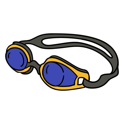 Gafas de natación waterpolo dibujadas a mano. Diseño PNG