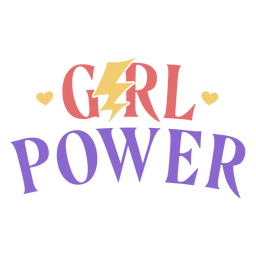 Womens day power girl lettering PNG Design