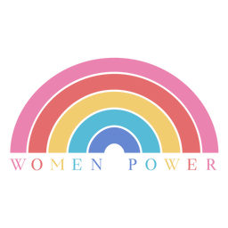 Womens day women power rainbow lettering PNG Design Transparent PNG