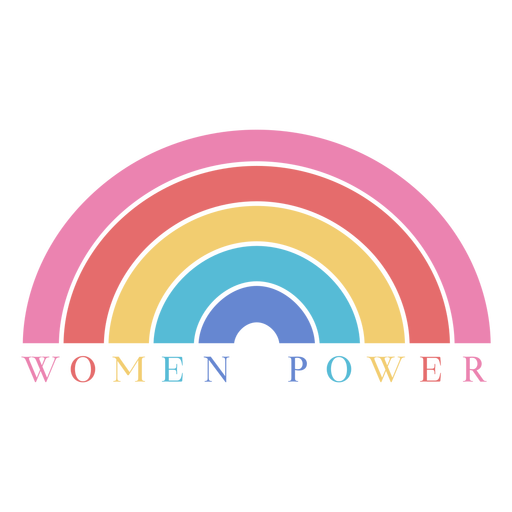 Womens day women power rainbow lettering PNG Design