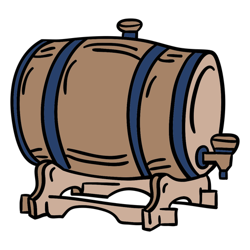 Barril de cerveja de madeira desenhado ? m?o Desenho PNG